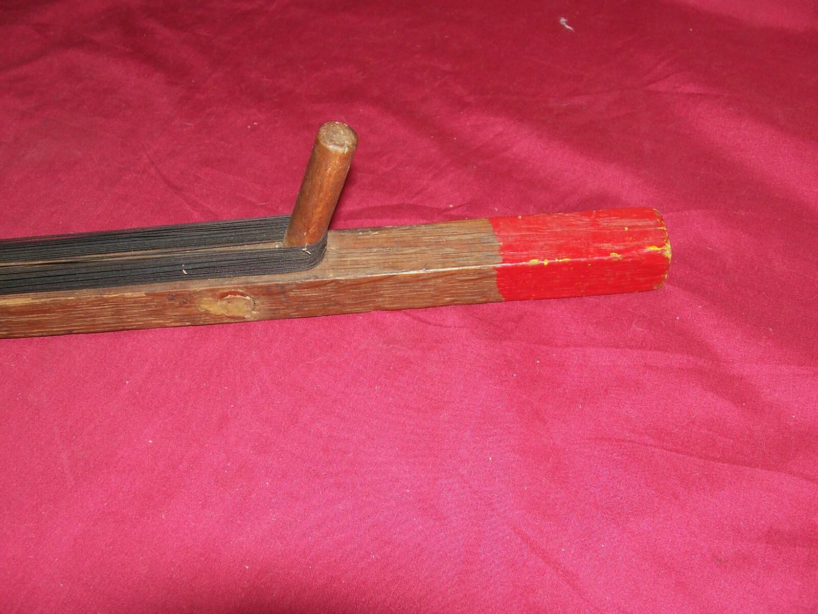 Old Antique Hand Home Made Custom Wood Wooden Ice Fishing Rig Pole Line Vintage