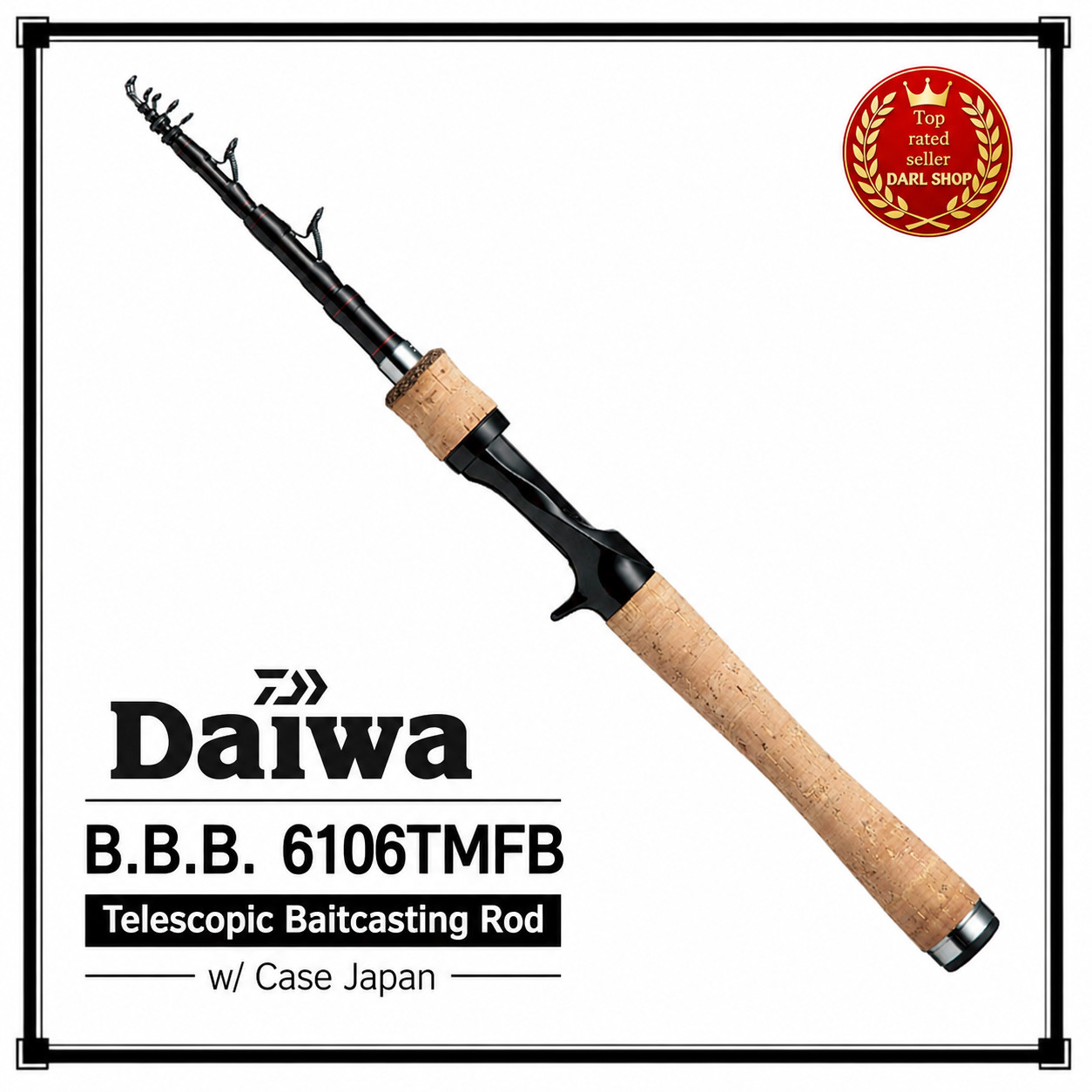 Daiwa B.B.B. 6106TMFB Telescopic Baitcasting Rod w/ Case Japan