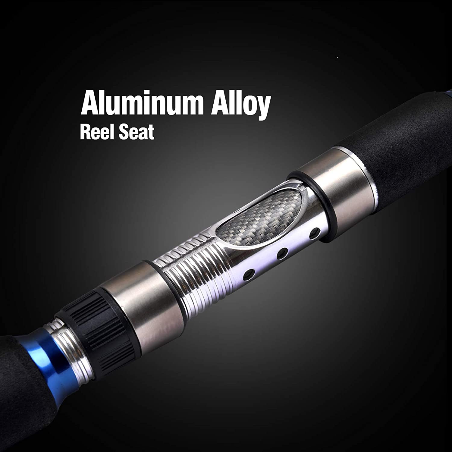 3-Piece Spinning Rod Saltwater Portable Travel Fishing Pole 30-50LB 6/7/8 Feet