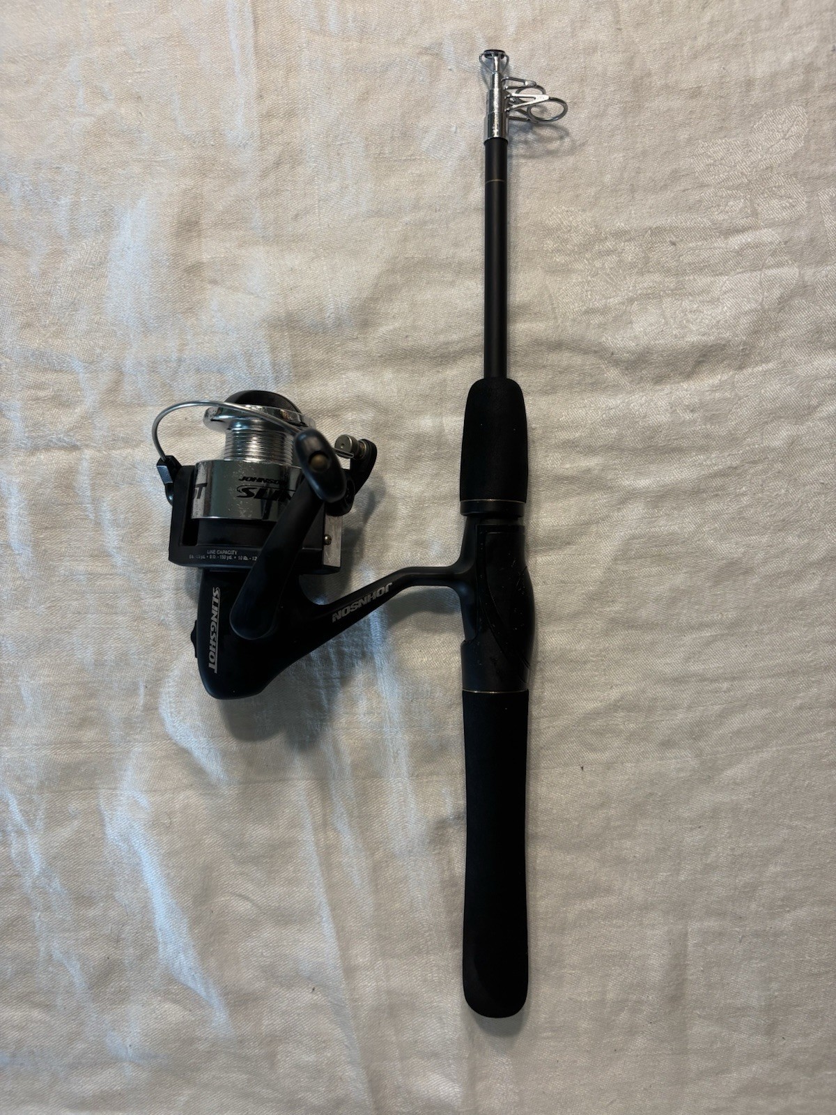 ORIGINAL Johnson Slingshot 50” Retractable Telescoping Fishing Pole Rod & Reel