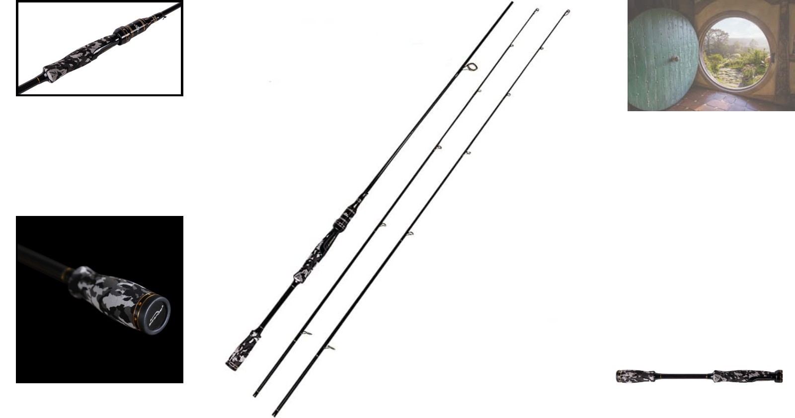 7′ Carbon Fiber Spinning Rod – 2 Piece with Medium Tips for Bass Fishing