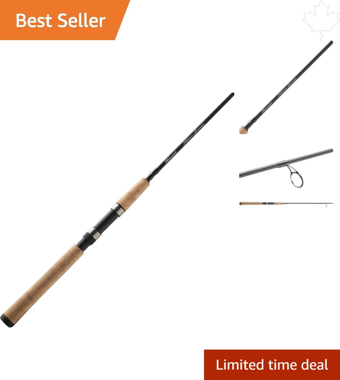 6’6″ Micro Spinning Fishing Rod – Fast Action, Graphite, Comfortable Cork Handle