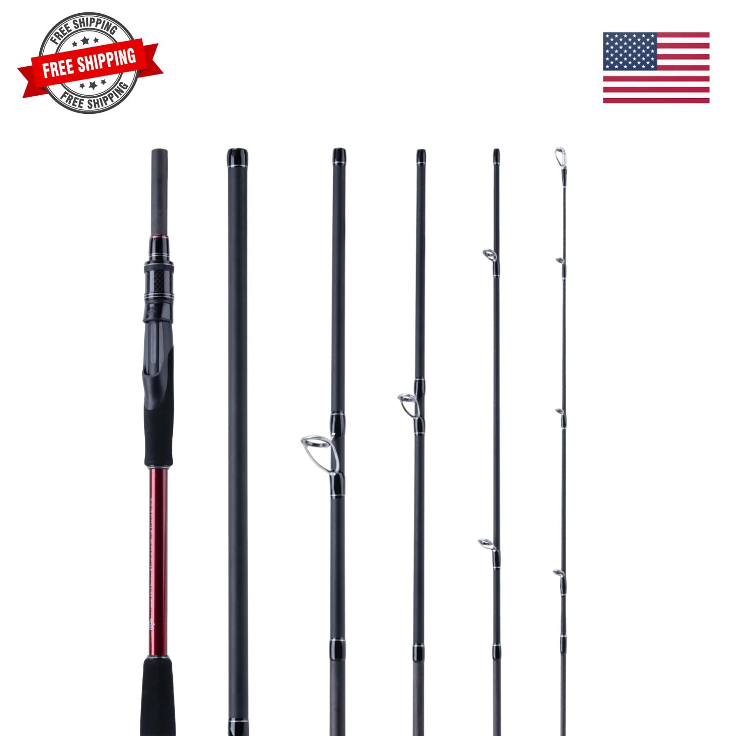 Travel Fishing Rod – Spinning Fishing Rods – Portable 5/6 Sections Adjustable…