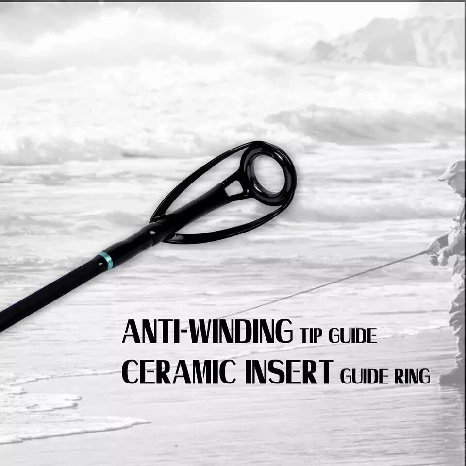 Surf Spinning Rod Travel 2/3/4PC Carbon Fiber Saltwater Fishing Pole 9/10/12/13′