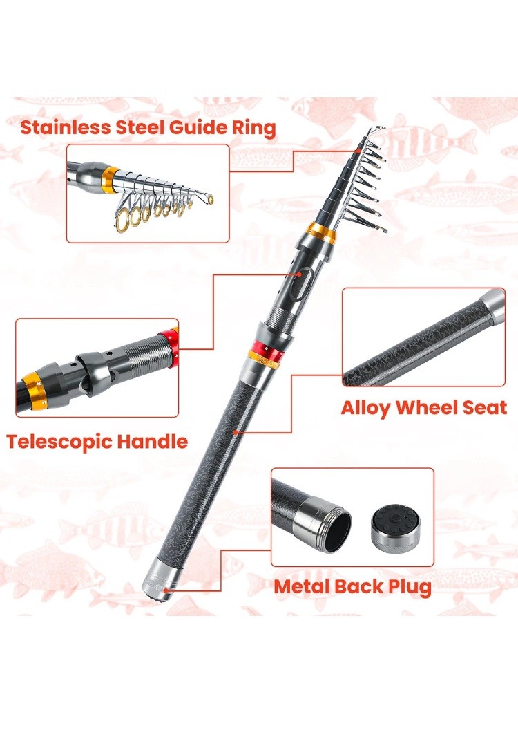 Telescopic Carbon Fishing Rod High Quality carbon fiber Spinning Fishing Rod
