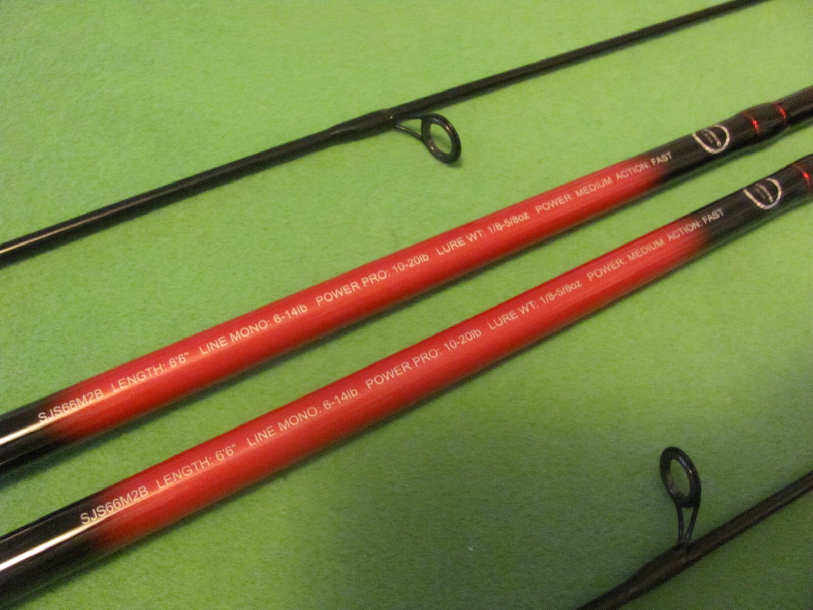 2) SHIMANO SOJOURN 6′ 6″ Power Medium Action Fast 2 Piece Spinning Rods.