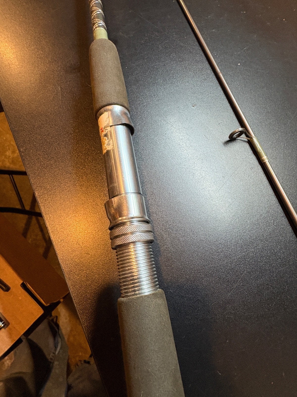 Vintage Zebco SPORTFISHER Combo Series 6′ 2PC Gray Medium Action Spinning Rod