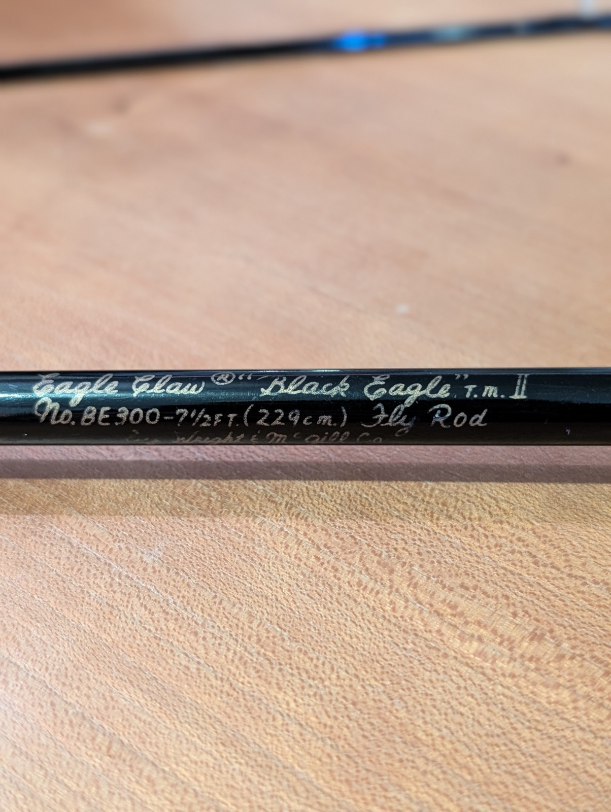 Eagle Claw Black Eagle BE300 Fly Fishing Rod 7 1/2 ft Black, Cork Handle 2-Piece