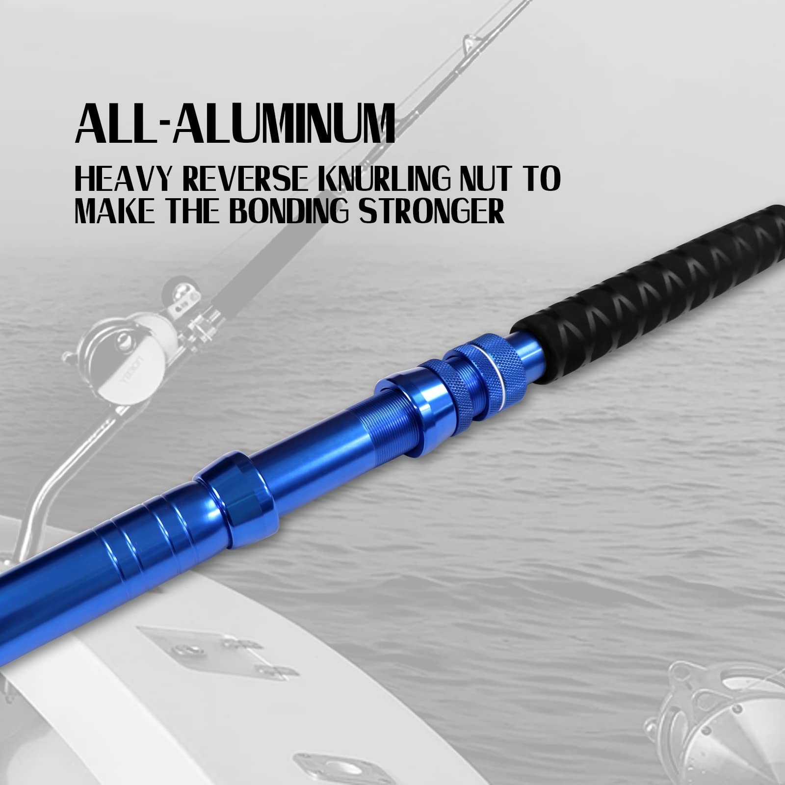 Fiblink Bent Butt Fishing Rod 2-Piece Trolling Rod Saltwater Offshore Rod