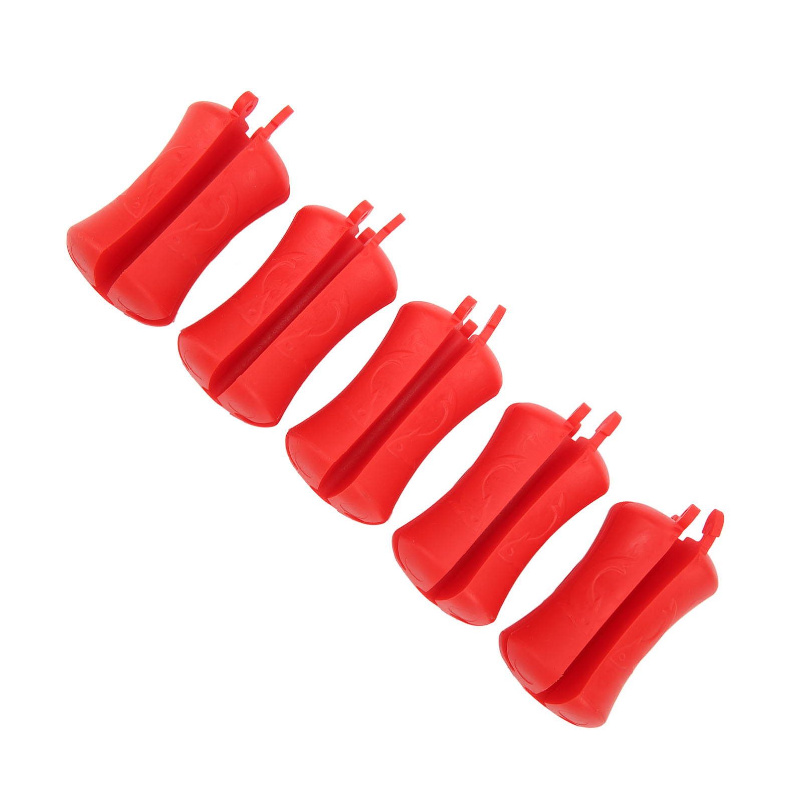 (Red)5PCS Portable Fishing Rod Fixed Ball Silicone Reusable Fishing Rod CH