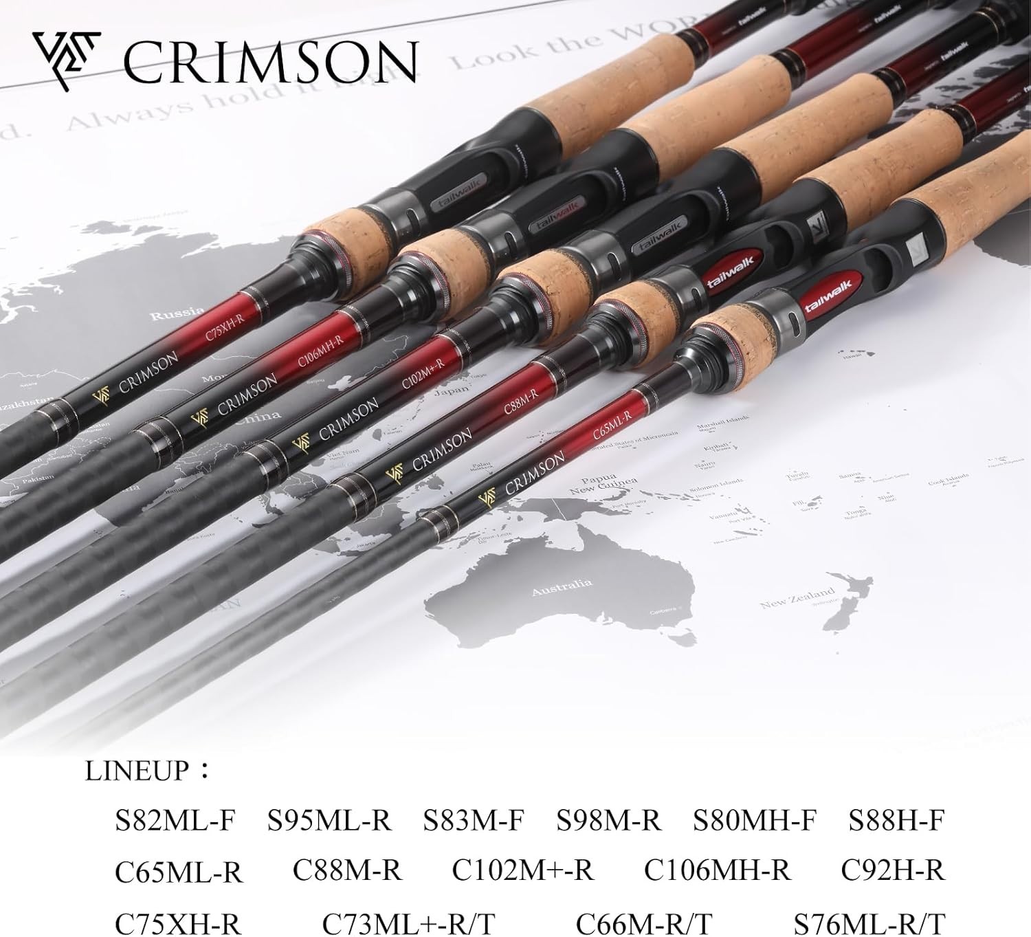 Tailwalk CRIMSON S83M-F Spinning Rod for Lure Fishing Unisex Adult 8.3ft NEW