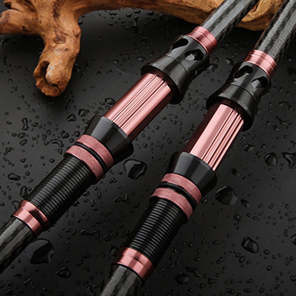 Sea Fishing Rod Carbon Fiber Shrink 180cm Black Pink with Reinforced Reel Seat