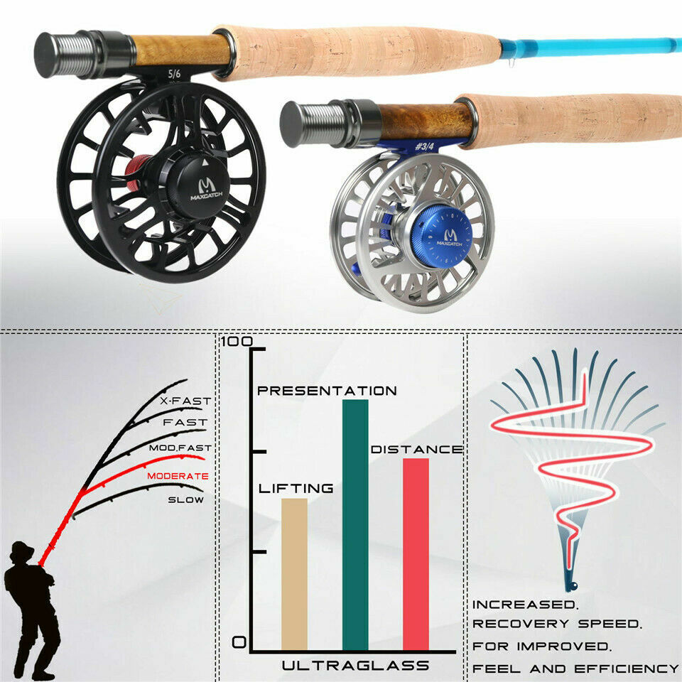 Fiberglass Fly Fishing Rod 3/4/5/6/8WT 4Pcs S-glass E-glass Medium Action