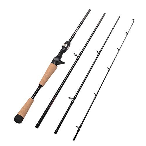 4-Piece Portable Carbon Casting Rod Set – Lightweight Baitcasting Fishing Rods