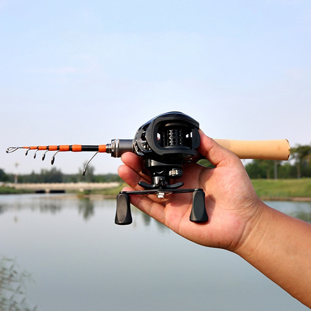 Sleek Design 1 5m Telescopic Carbon Fiber Fishing Rod with Guide Rings