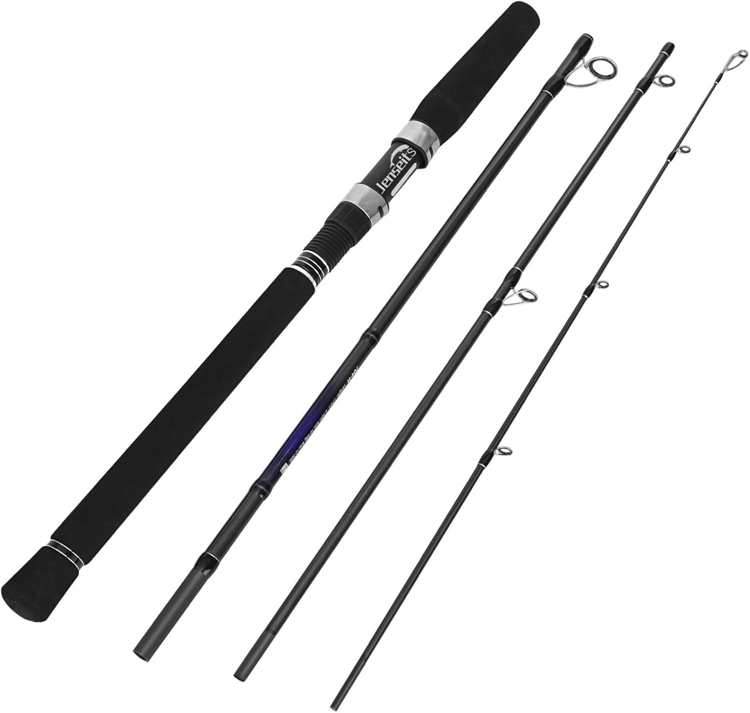 Travel Fishing Rod, Telescopic & 4-Piece Portable 24T Carbon Fiber Rod, Stainles