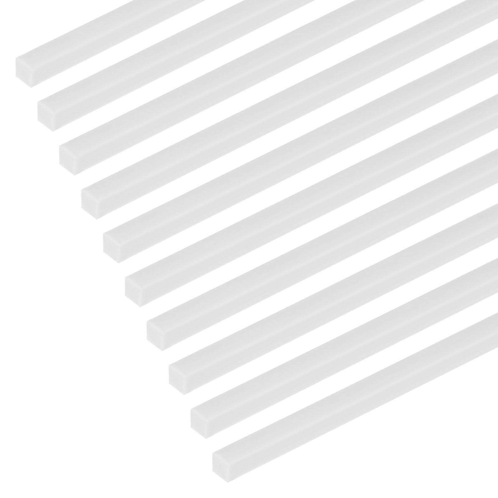 20-Pack Square Plastic Bars Rods, 5mm x 250mm ABS Smooth Plastic Tube Rod for…