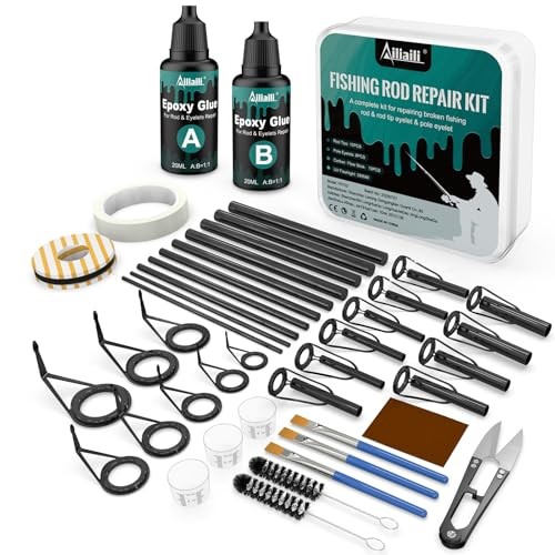Fishing Rod Repair Kit – 3-in-1 Fishing Pole Complete Supplies Kit for Rod Tips,
