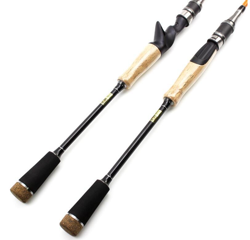 1.8M Lure Fishing Rod Spinning Casting Rods Poles 2 Tips 30T Carbon Bait 5-30g