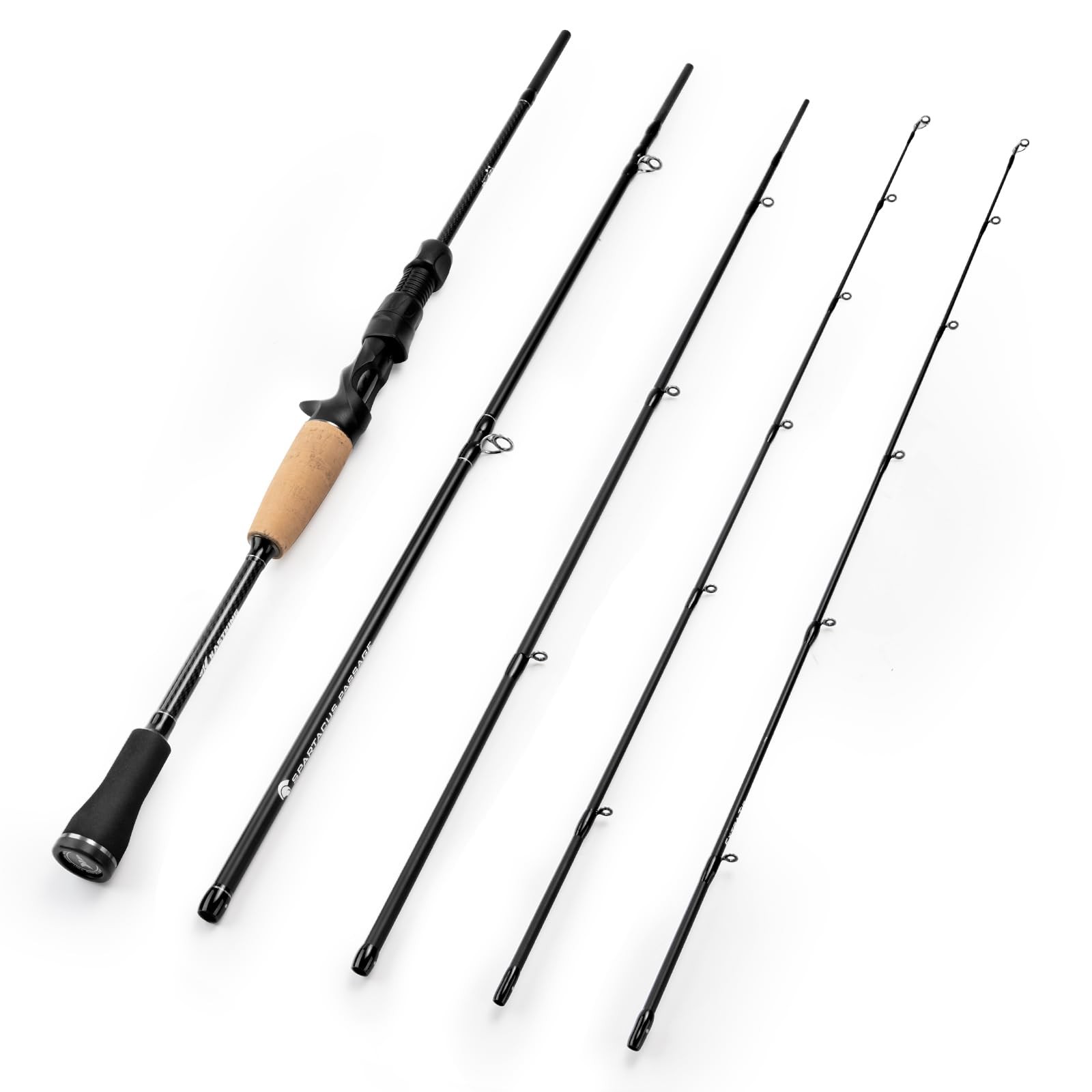 Spartacus Passage Travel Fishing Rods 7’0″-MH-Fast(4 Pcs+ Extra Tip), Black