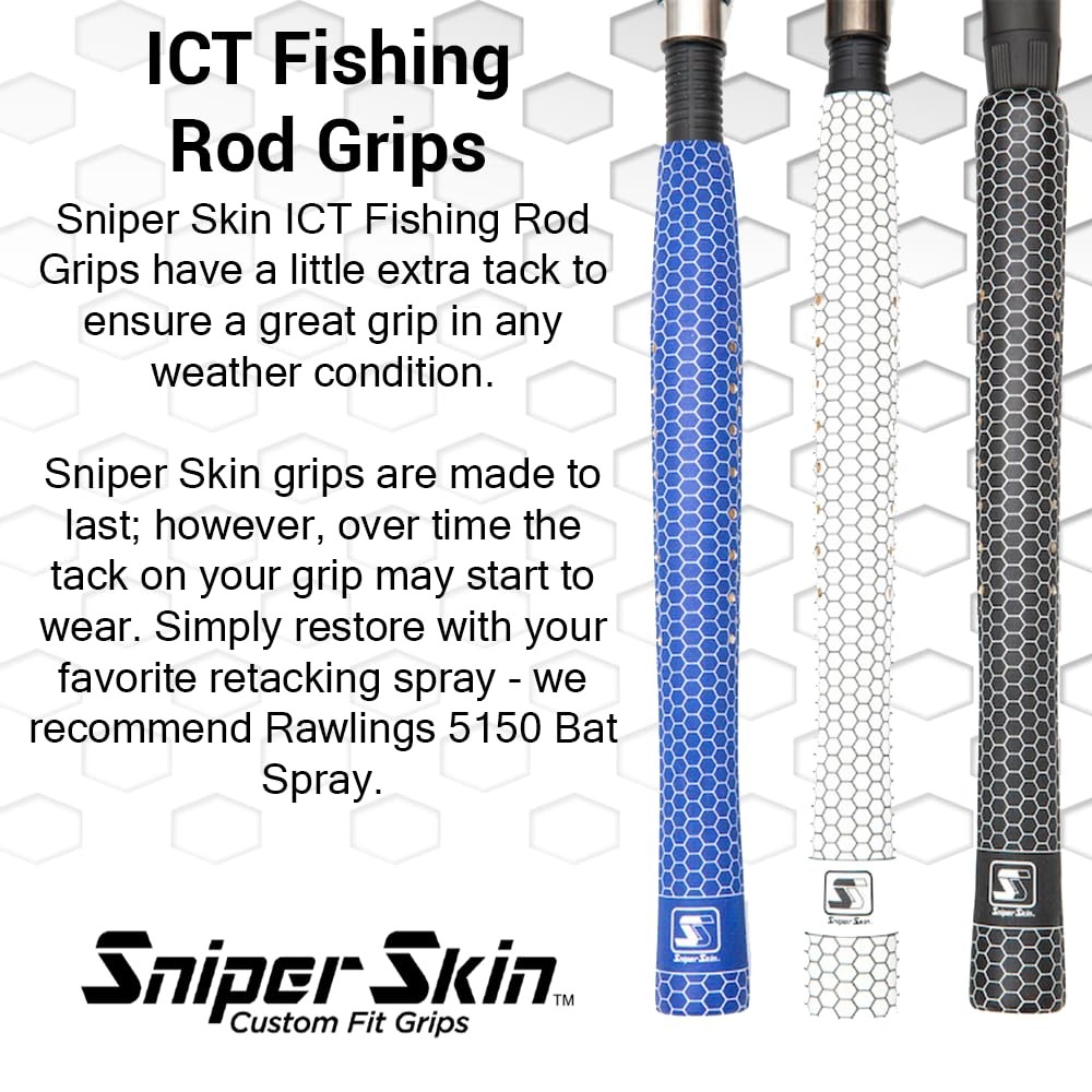 SNIPER SKIN Fishing Rod Grip Black Tiger Shark Durable Slip Resistant 11 in