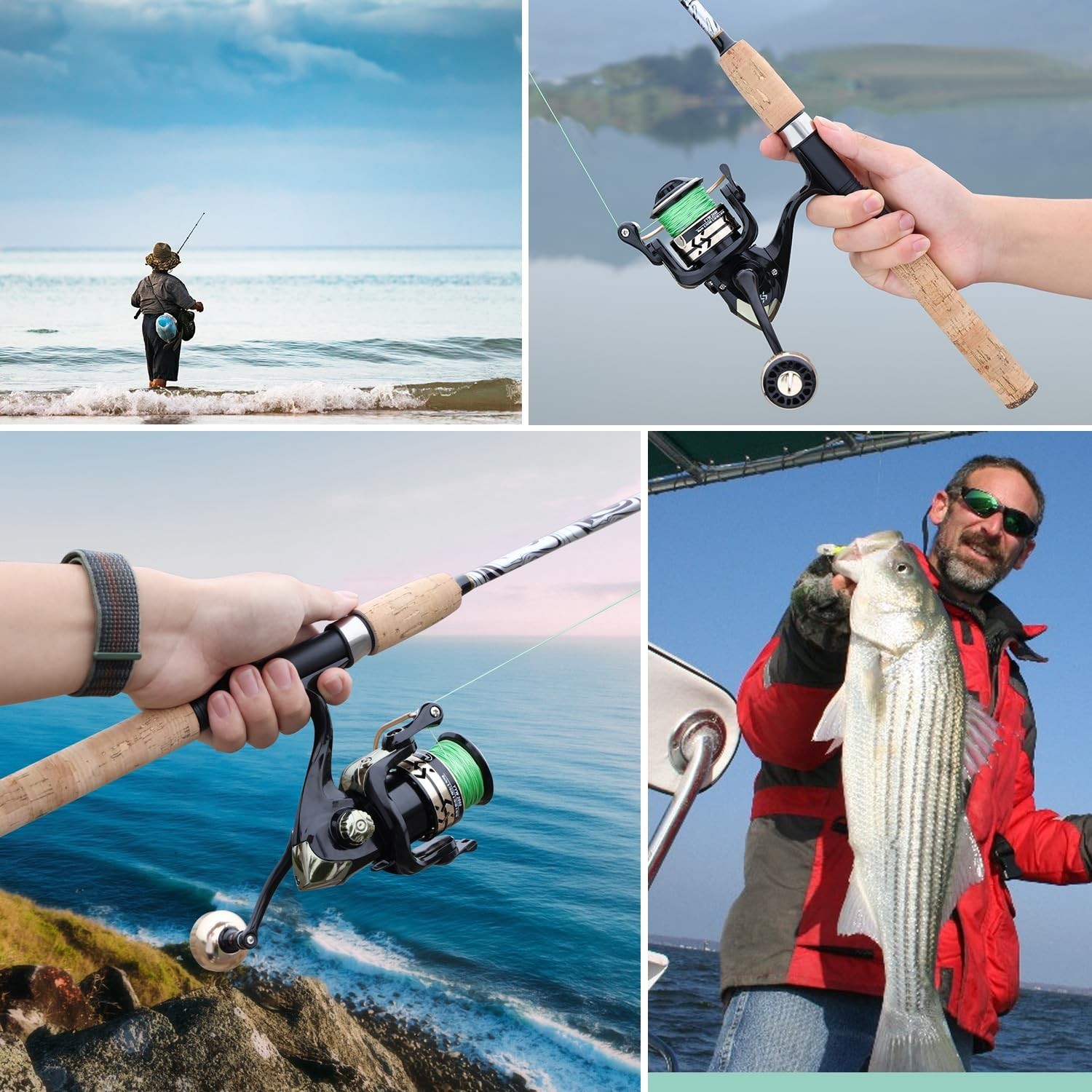 Sougayilang Spinning & Casting Rods, Strong Carbon&Glass Composite Fishing Ro…