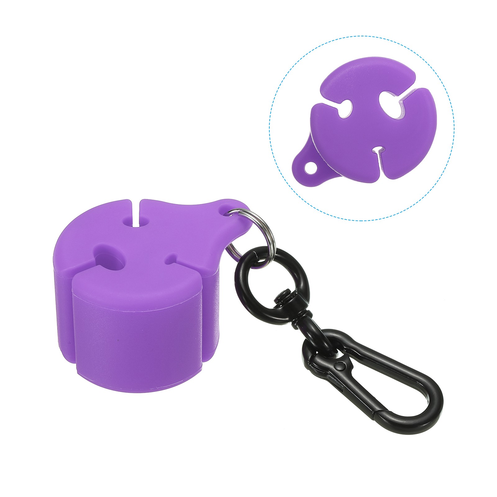 Fishing Rod Clip Silicone Wearable Fishing Pole Holder with Buckle Purple