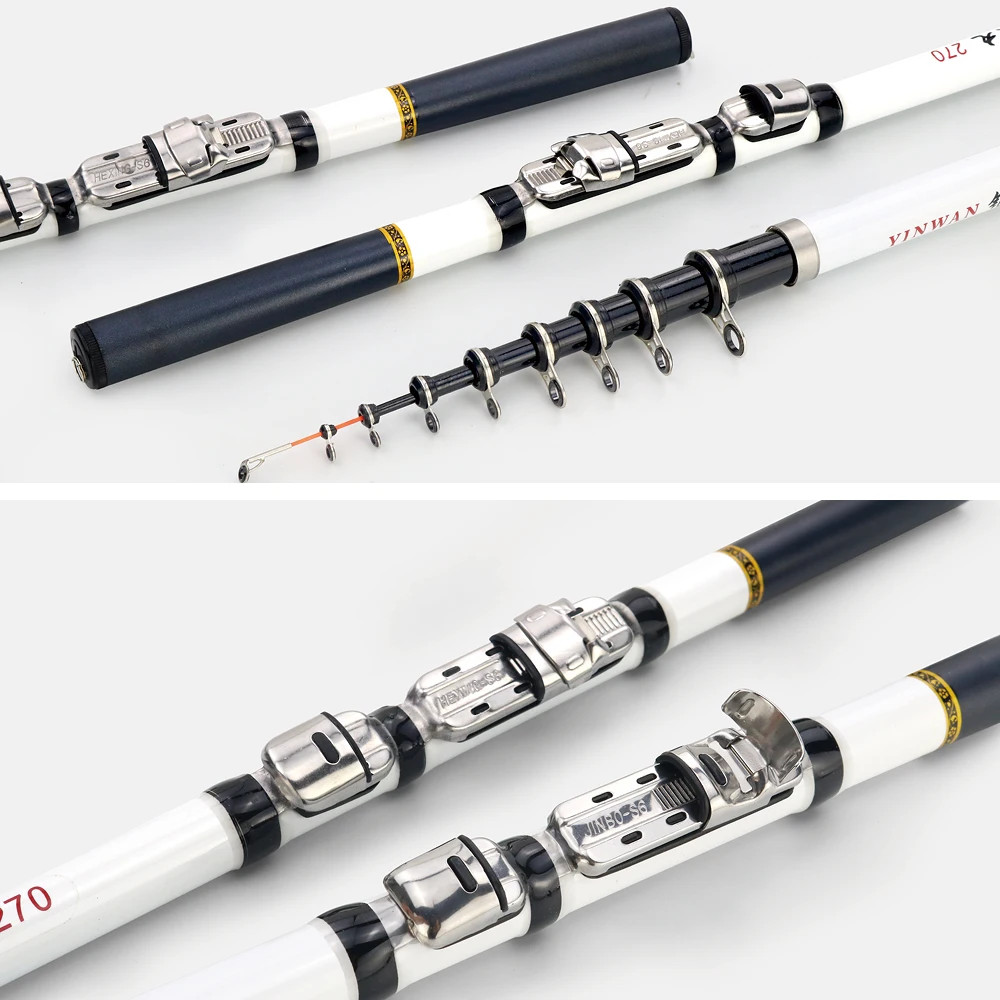 1.8m Telescopic Rock Fishing Rod Spinning Fly Carp Feeder Carbon