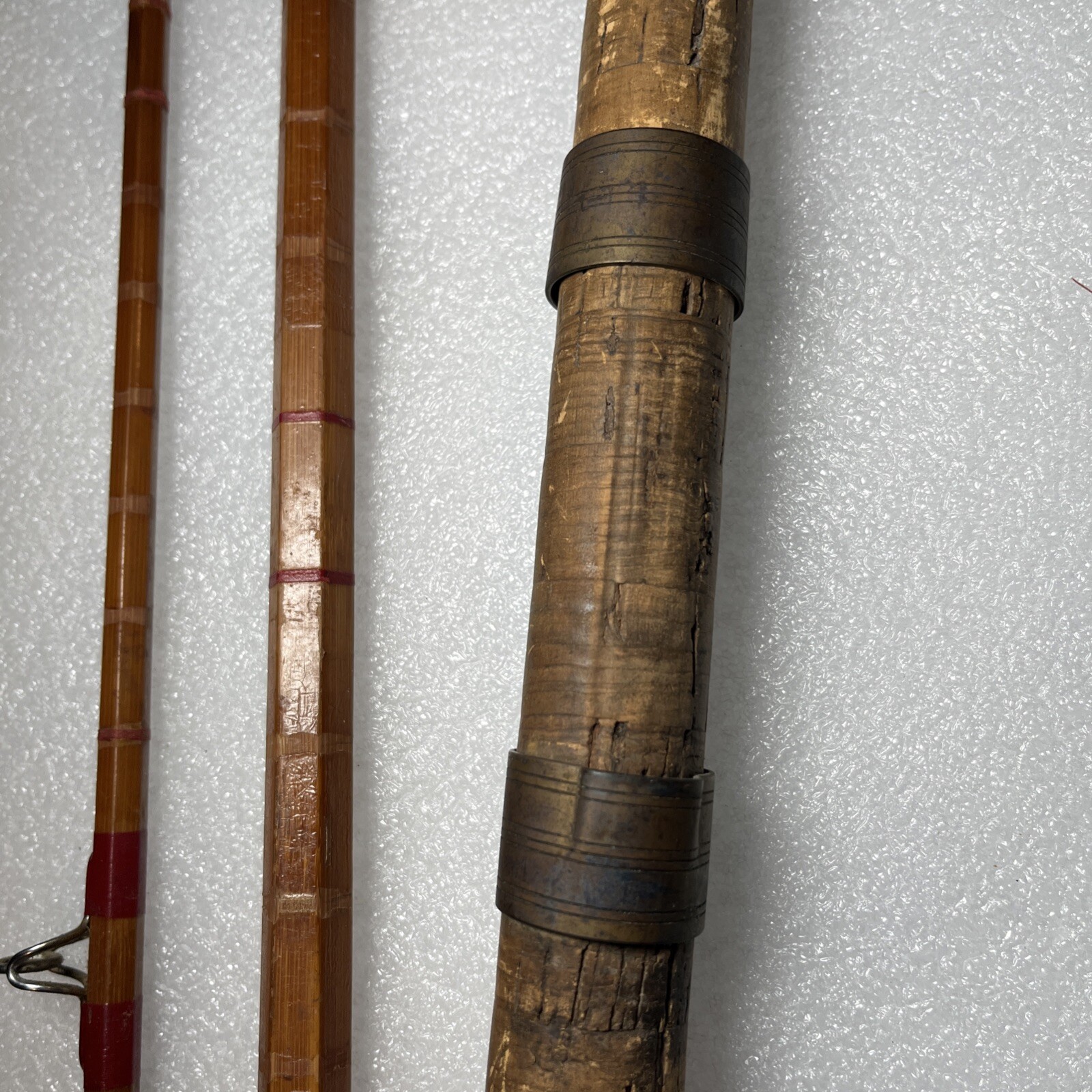 Vintage Noris Original 0211 Wood Fishing Pole 3 Sections 5’ Each Total 14’ 7”