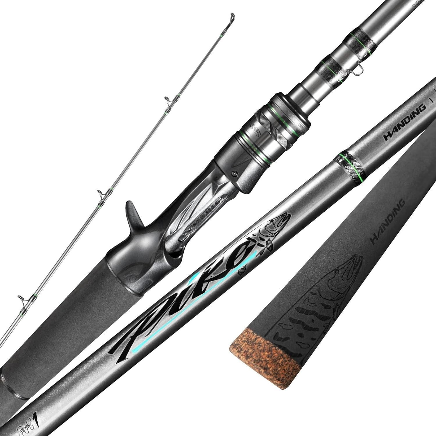 M1 Pike Heavy Fishing Rod Musky Rod 2-Piece Casting Rod with 30+24T Carbon Se…