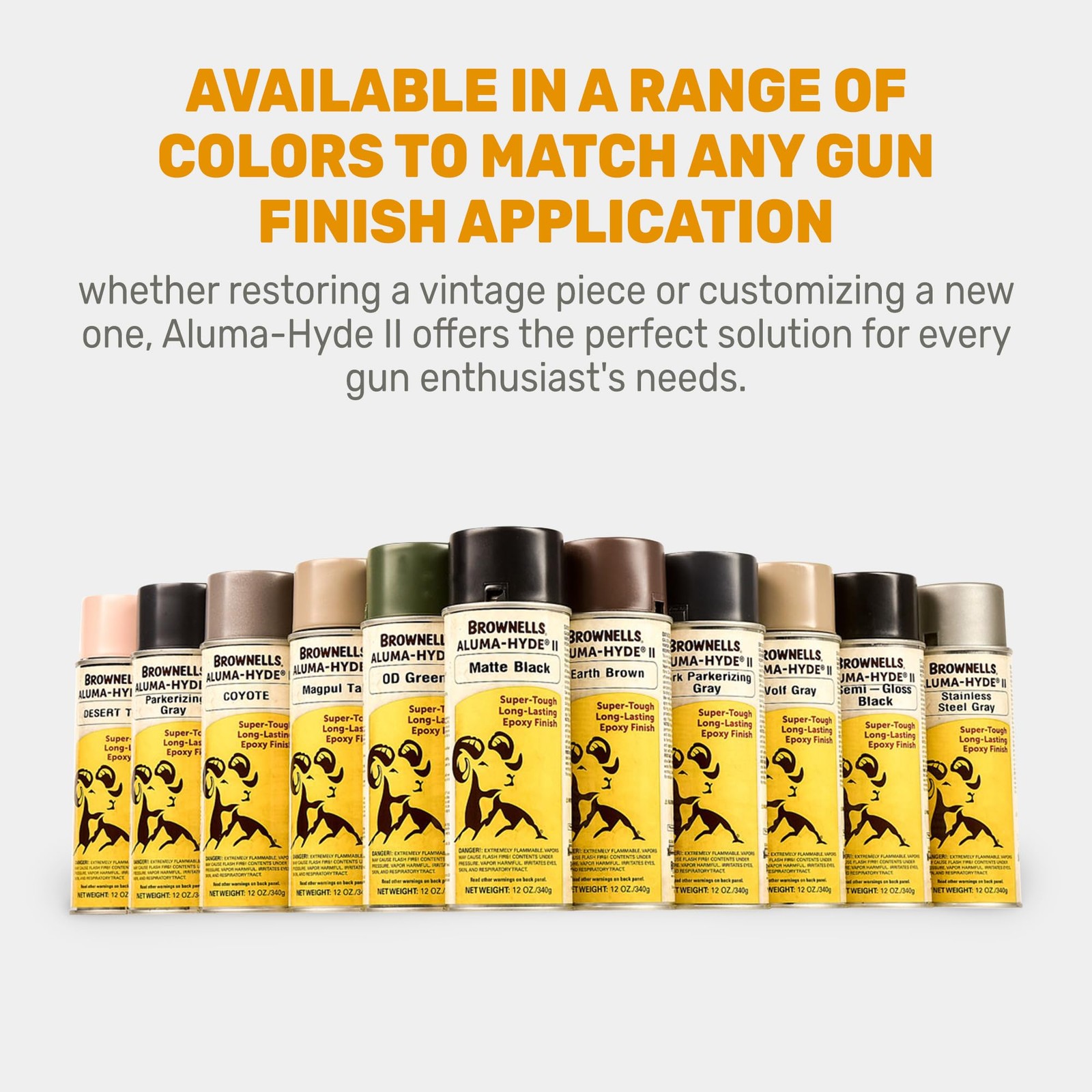 Brownells Aluma-Hyde 2 Epoxy Firearms Finish Aerosol Can Matte Black