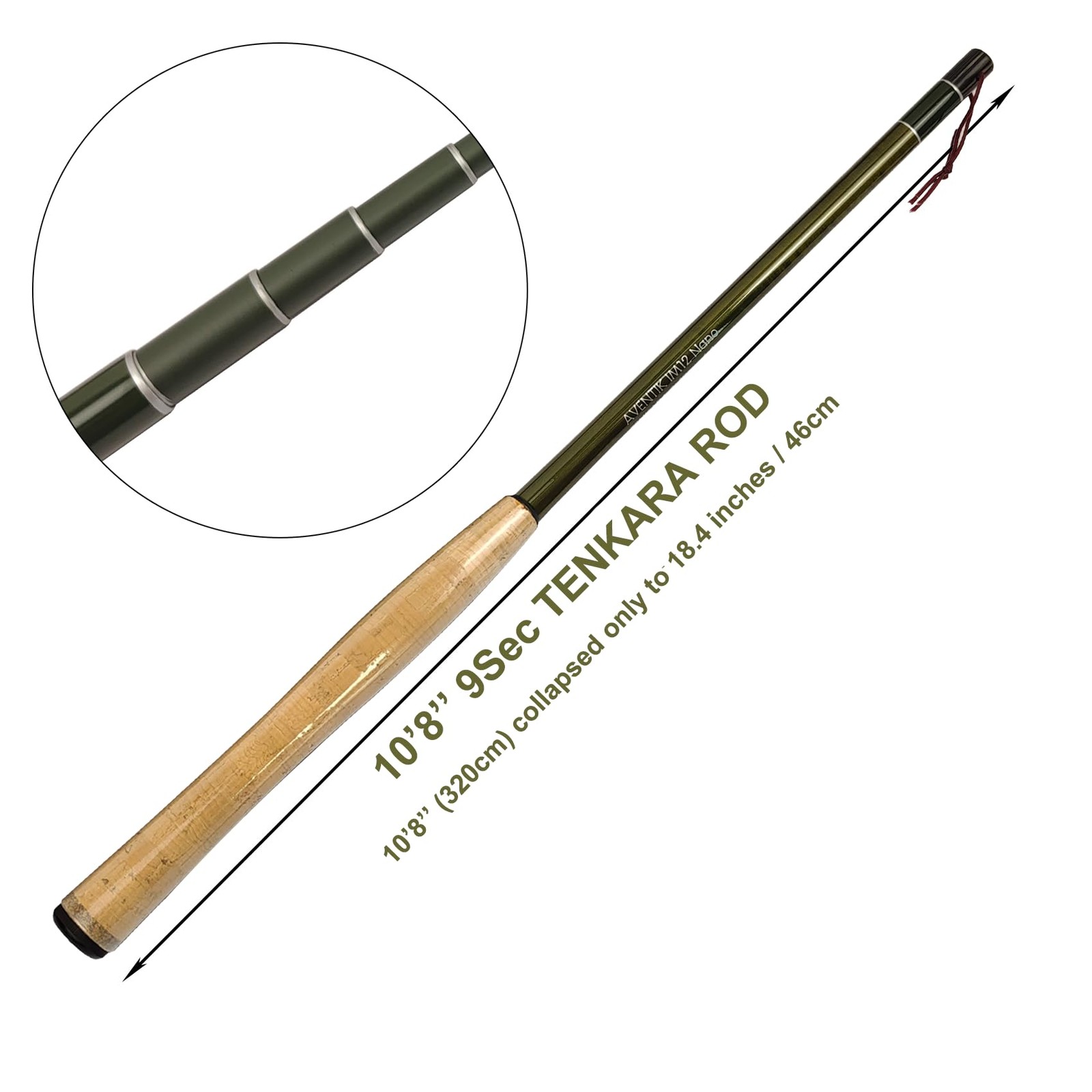 Aventik Tenkara Rods Pro IM12 Nano 6:4 Action Mini Sizes All Water Conditions…
