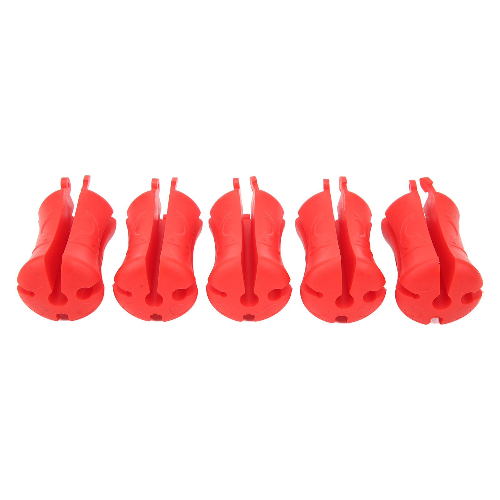 (Red)5PCS Portable Fishing Rod Fixed Ball Silicone Reusable Fishing Rod CH