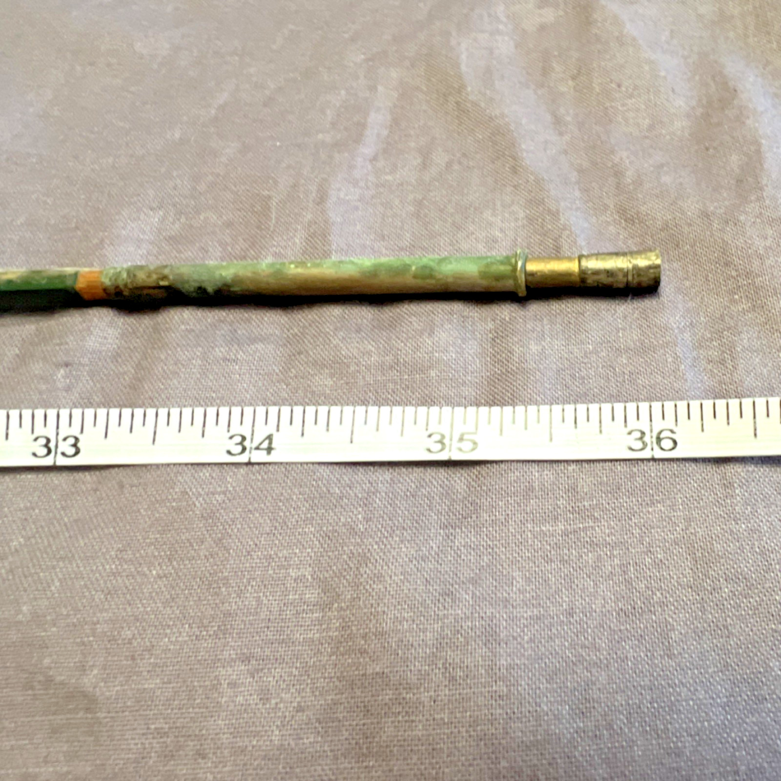Green Fly Fishing Rod 9.5 ft 3pc Cork Handle Metal Ferrules Vintage