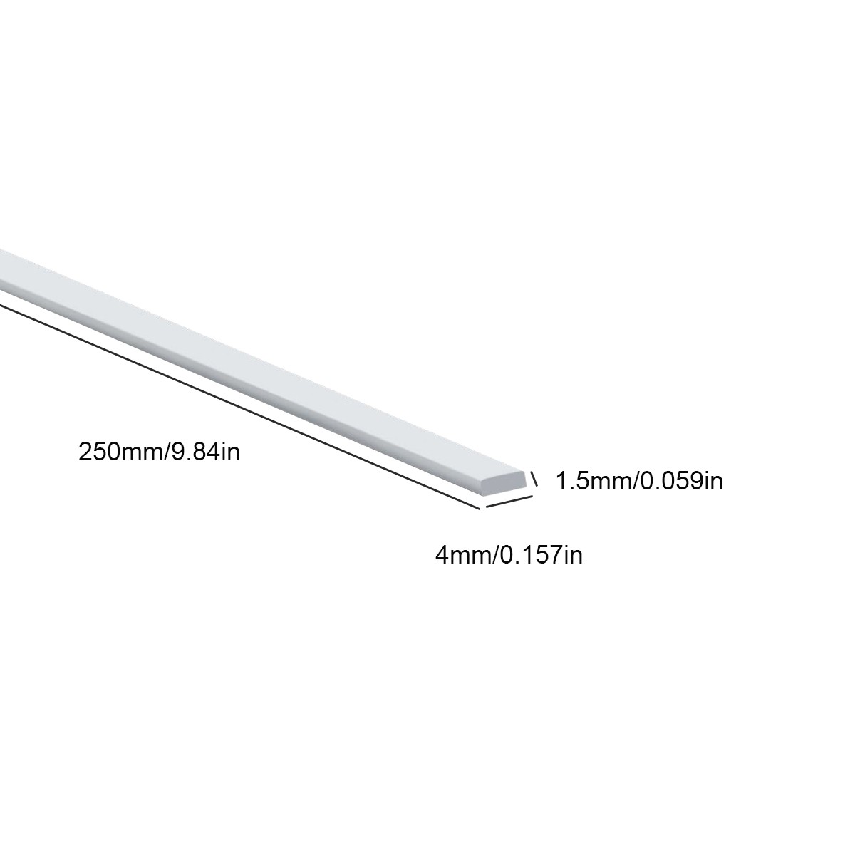 250mm ABS Flat Bar Rods Solids Plastic Sheet Strip – DIY Toys, Model Making ﻿