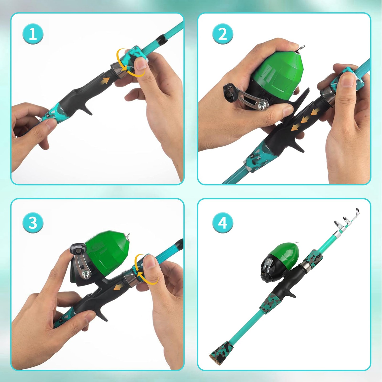 Kids Fishing Pole Kit Set – Portable Telescopic Rod & Reel Combo for Boys & Girl