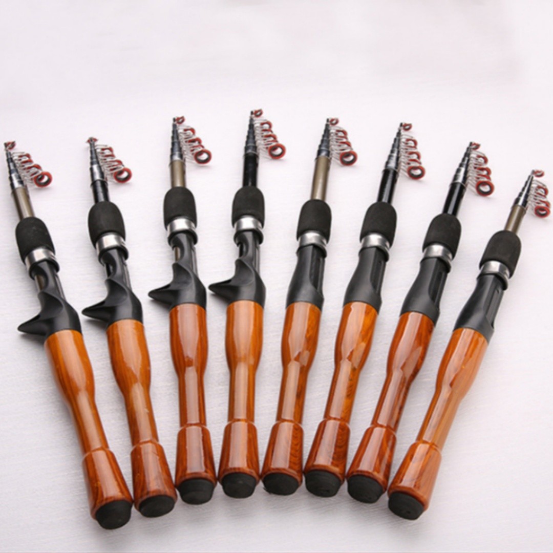 Mini Fishing Spinning Casting Rod 1.3-1.8m Telescopic Carbon Fiber Pole Sea Bass