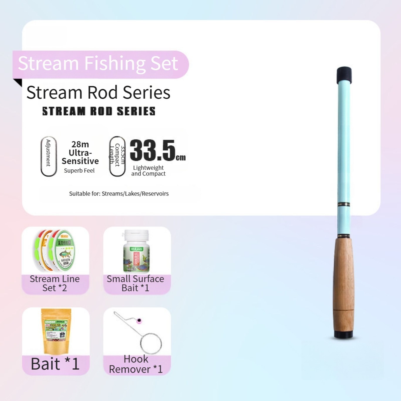 Carbon Fiber Telescopic Fishing Rod for Stream Fishing 5 Section Compact