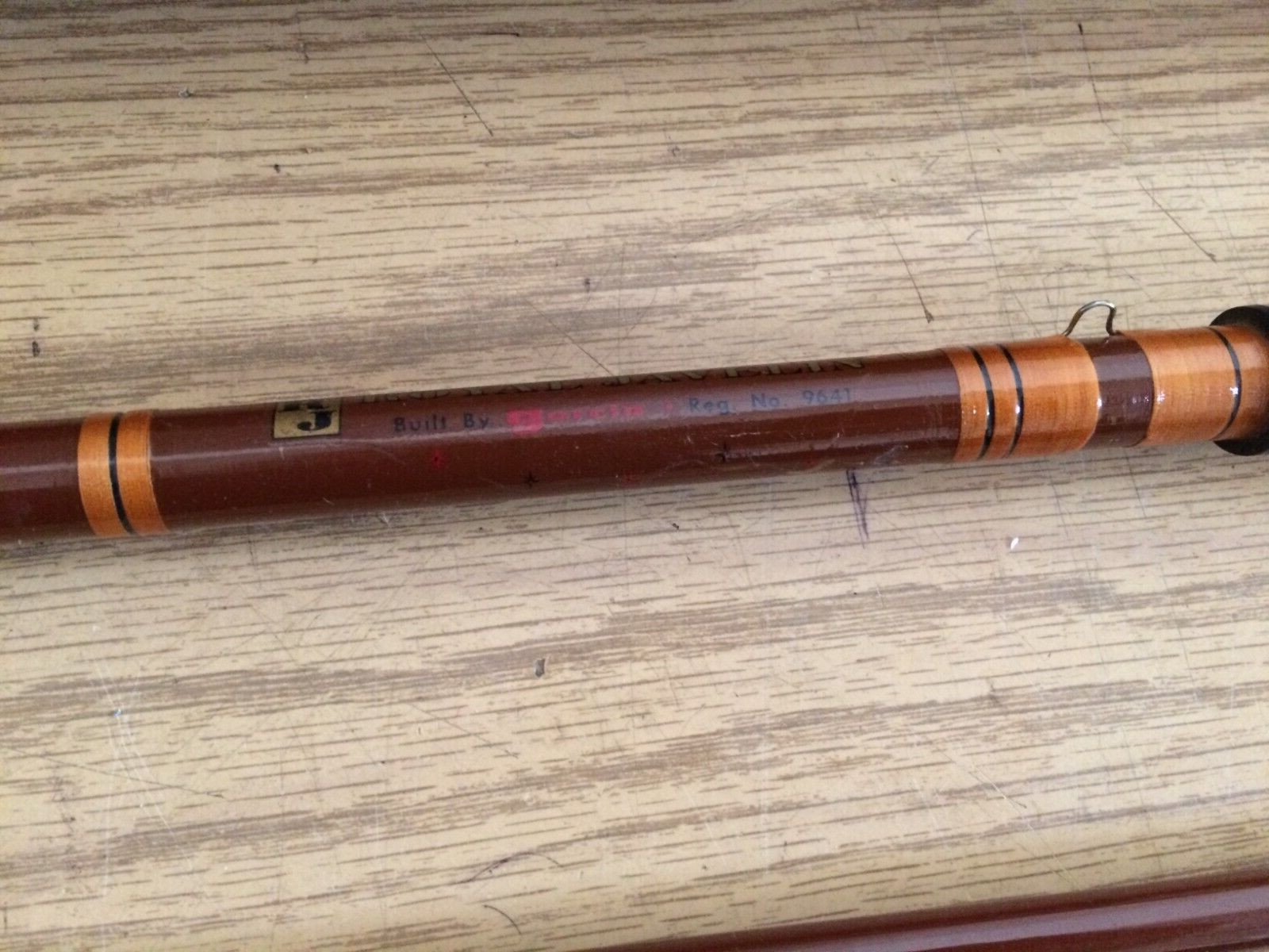 VINTAGE Custom 9′ Royal Javelin 3 pcs Fiber Fishing Rod Garcia Conolon #9641