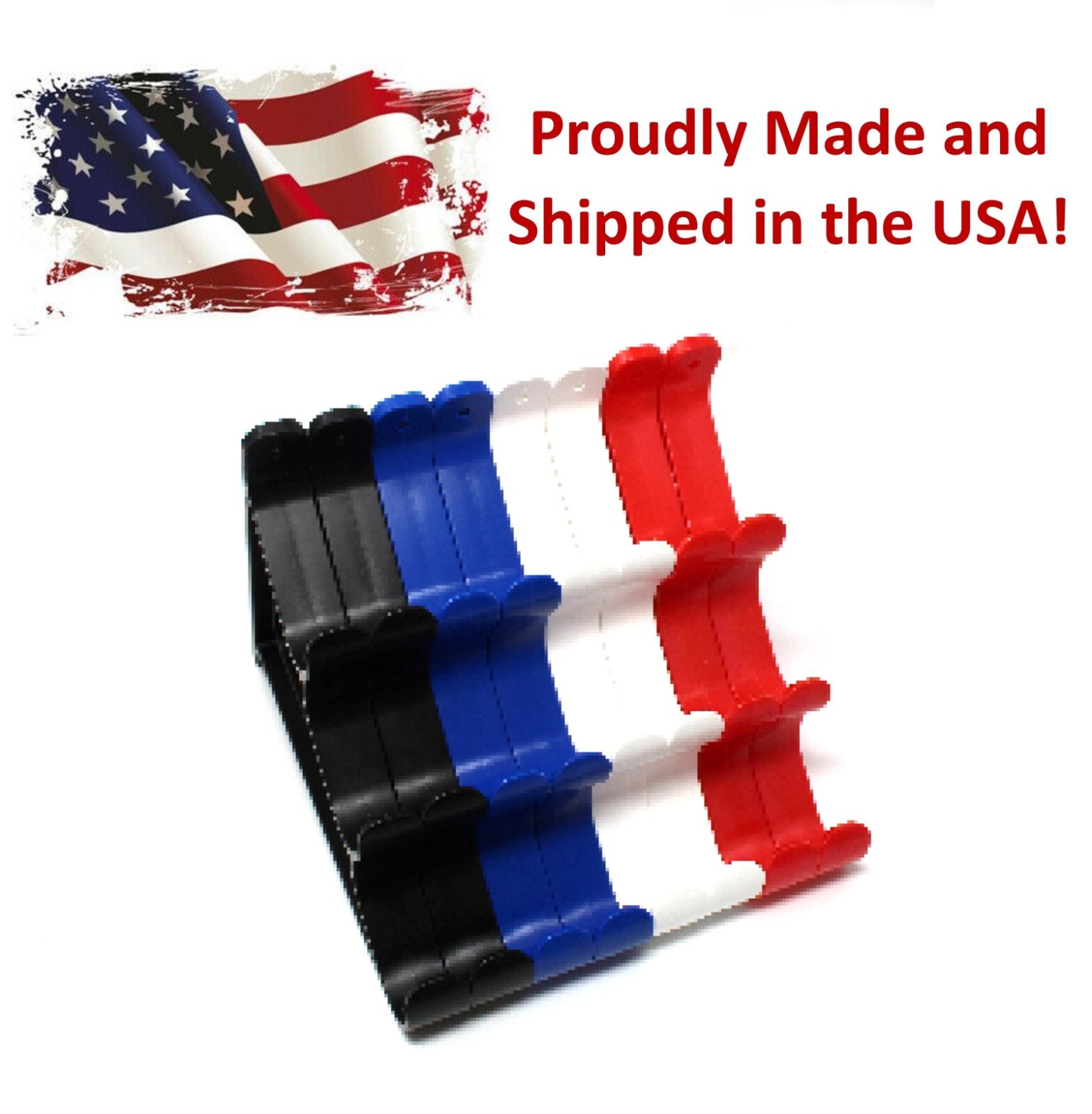 Plastic Horizontal Fishing Rod Wall Rack Holds 3 Rods Fishing, Hiking, Ski Poles