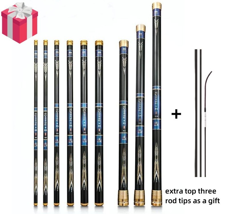 Carbon Fiber Fishing Rod Telescopic Ultra-light 3.6m 4.5m 5.4m 8m 9m Stream Rods
