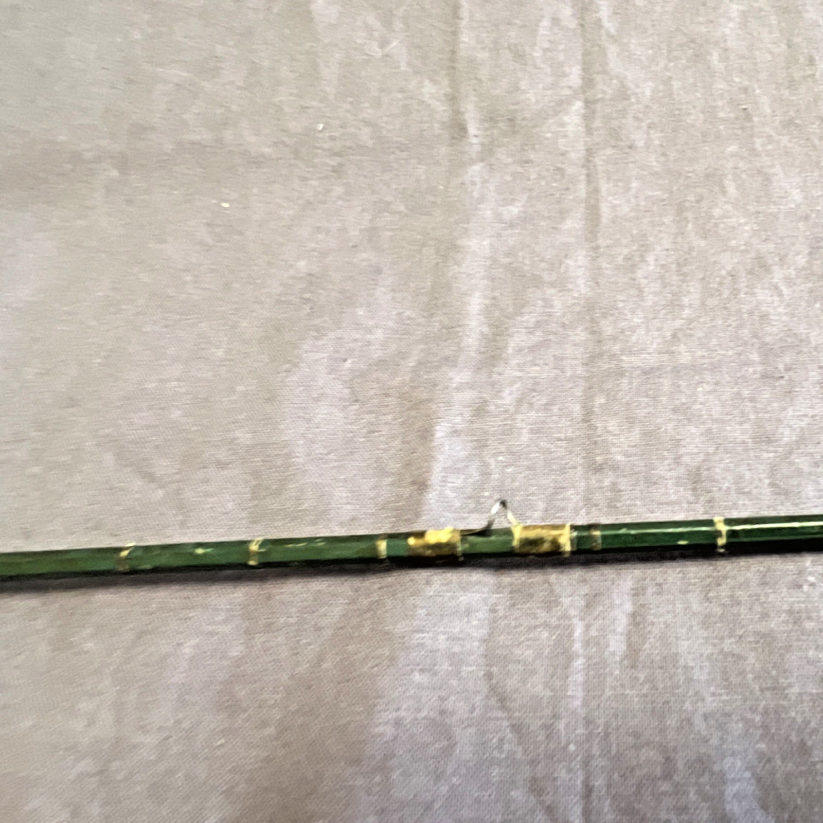 Green Fly Fishing Rod 9.5 ft 3pc Cork Handle Metal Ferrules Vintage