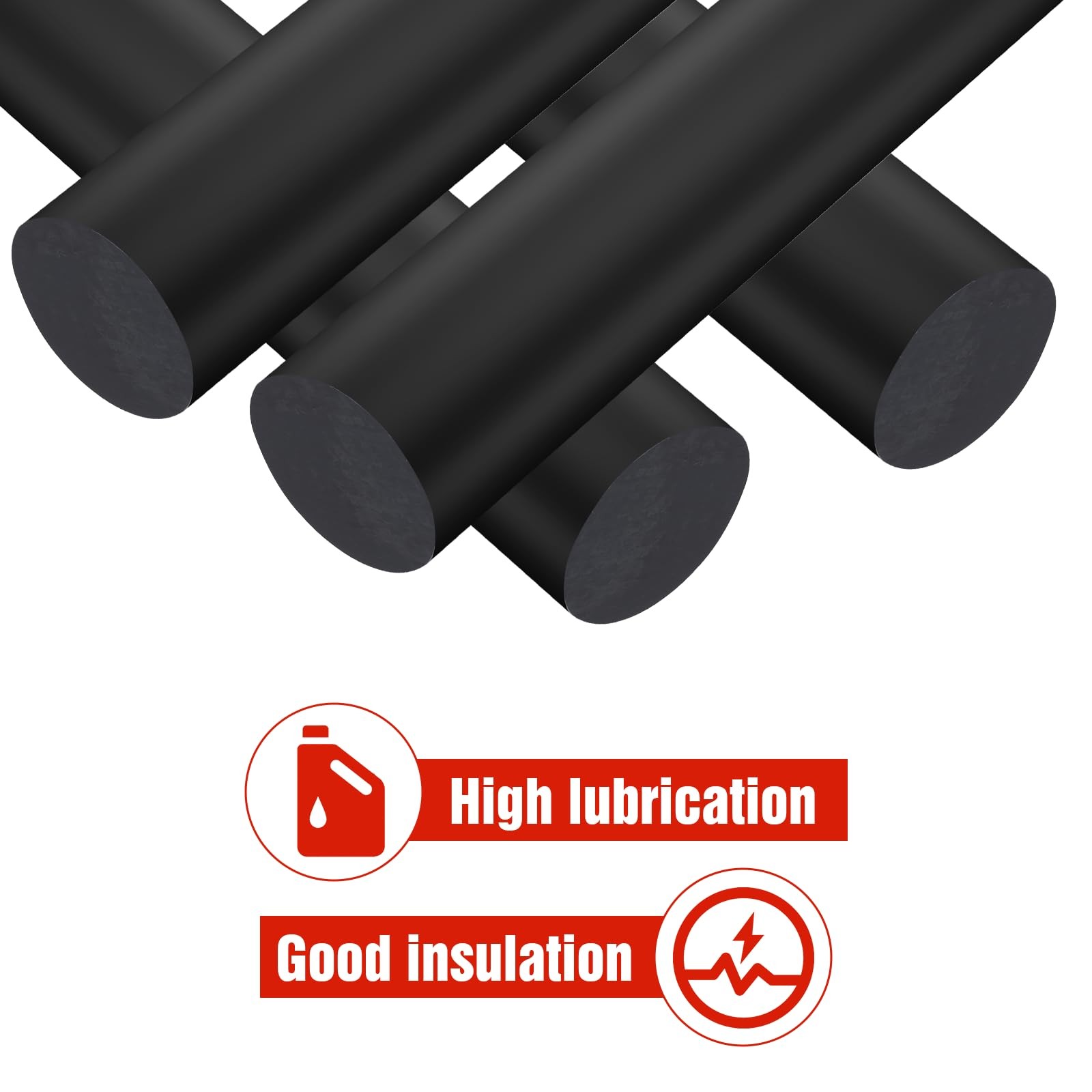 4 Pack Round Acetal Copolymer Rods, 1 Inch Diameter and 12 Inch Length Plasti…