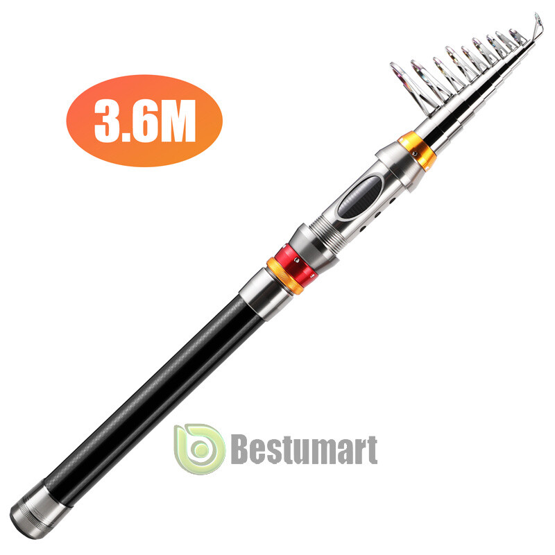 Telescopic Fishing Pole Spinning Rod Carbon Fiber Medium Fast Lightweight 9f 12f