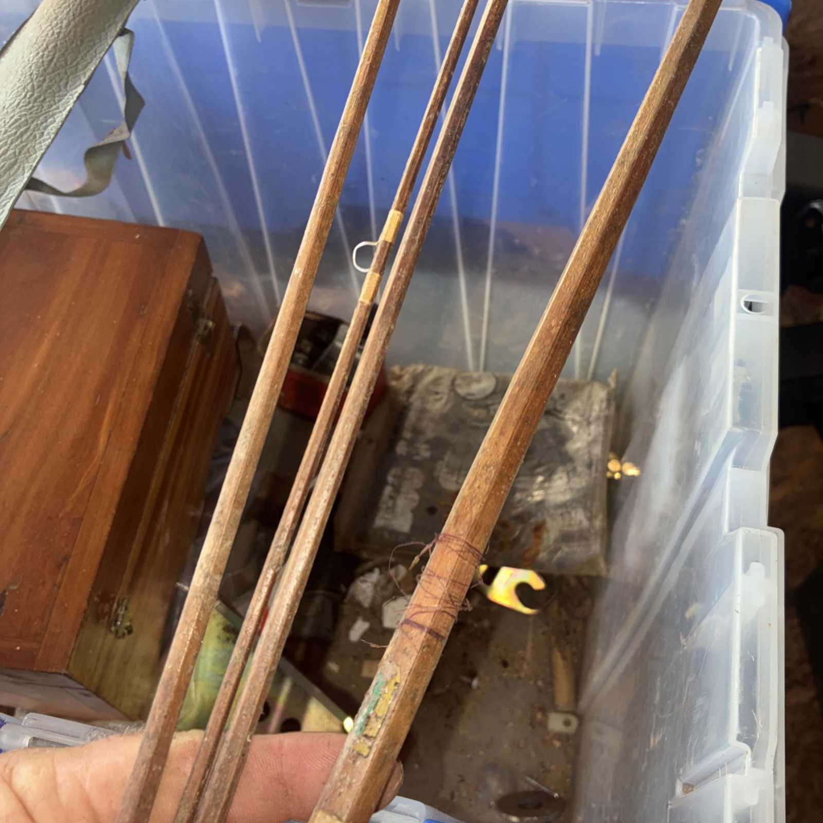 Vintage Wooden Fly Fishing Pole 4 Pieces