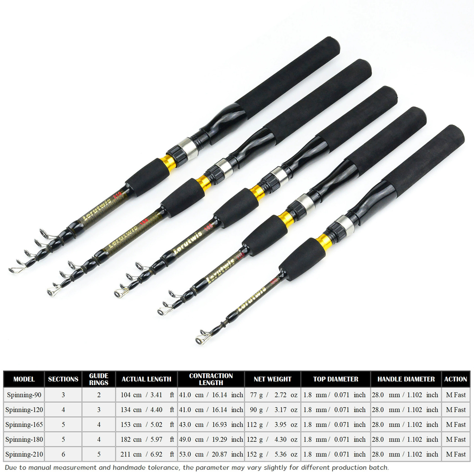 1Pc 90 – 210cm ultra-short carbon fiber fishing rod for ice fishing fishing gear
