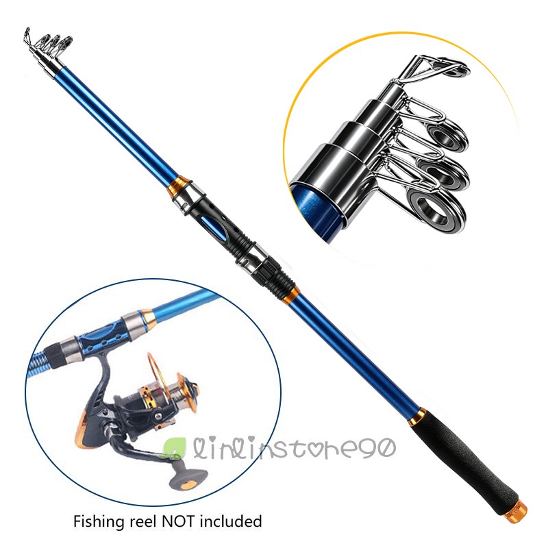 Profession​al Carbon Telescopic Fishing Rod Travel Spinning Rod Pole 2.1m/6.9ft