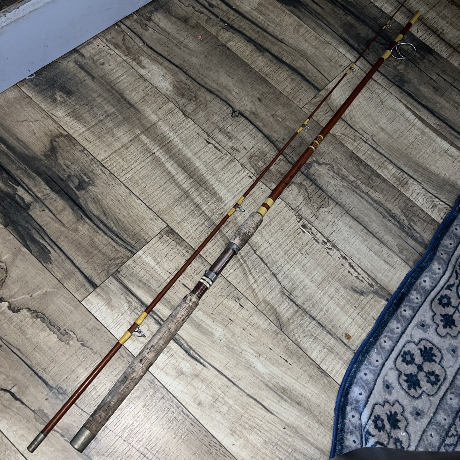 Vintage Eagle Claw Wright & McGill Powerlight MPLS 8ft 2pc spinning Rod Cork