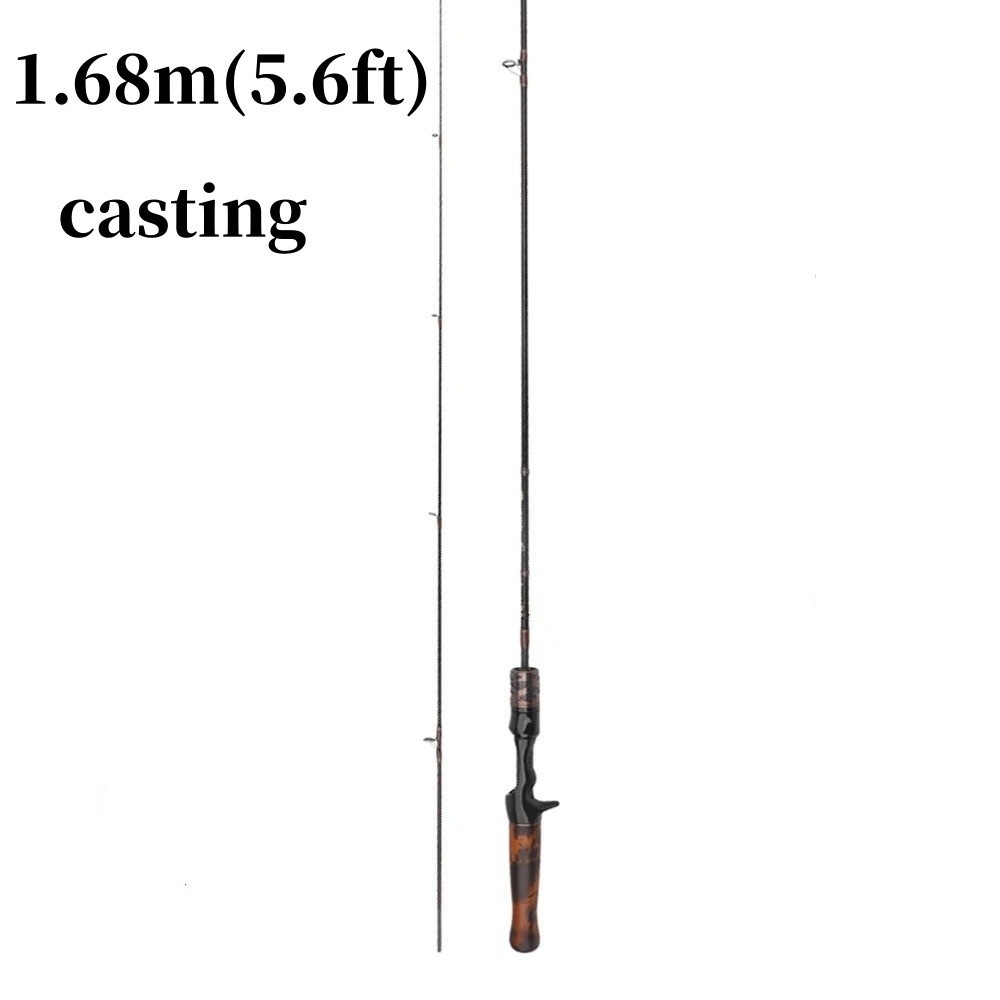 5.6ft 6ft Fishing Rod Carbon Fiber Ultra Light Rod Wood Handle Casting/Spinning