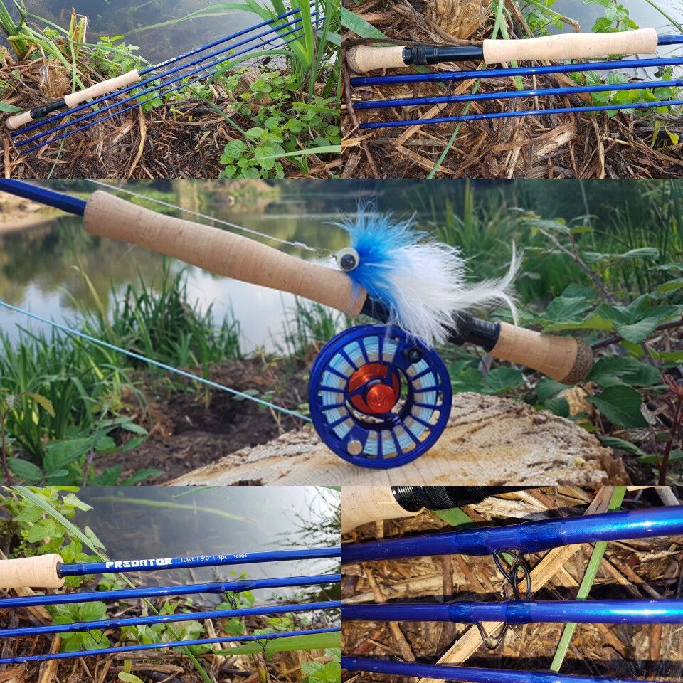 Predator 9FT Saltwater Fly Fishing Rod 8/9/10/11/12wt Fast Action IM8 Carbon